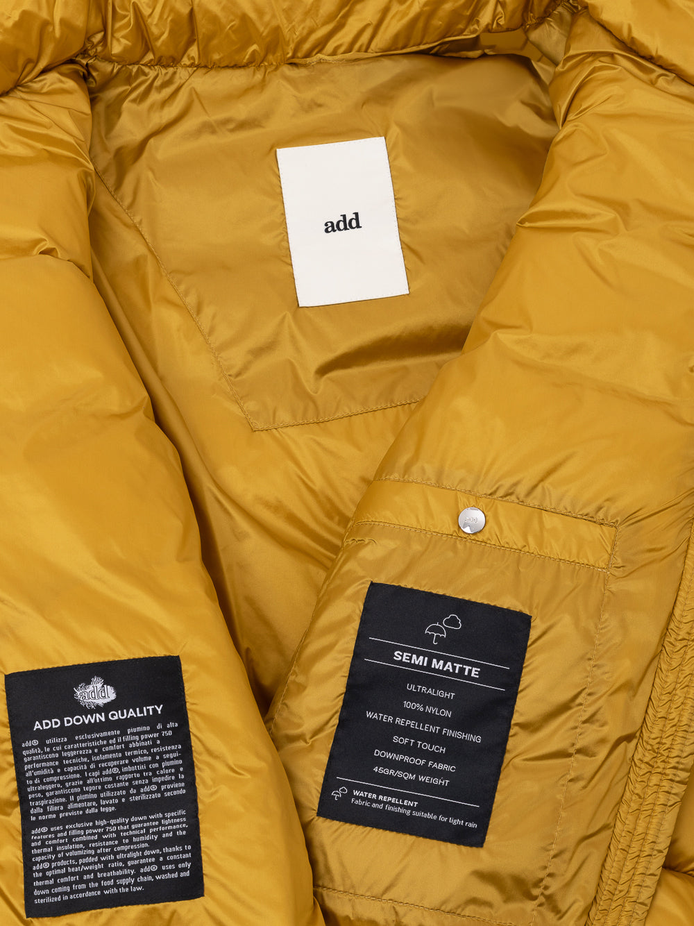 ADD knit detachable cuffs down jacket