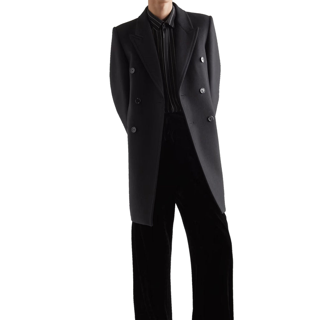 Saint Laurent Double-Breasted Wool Coat