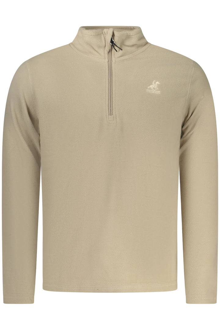 US GRAND MEN&#39;S BEIGE ZIP-UP SWEATSHIRT