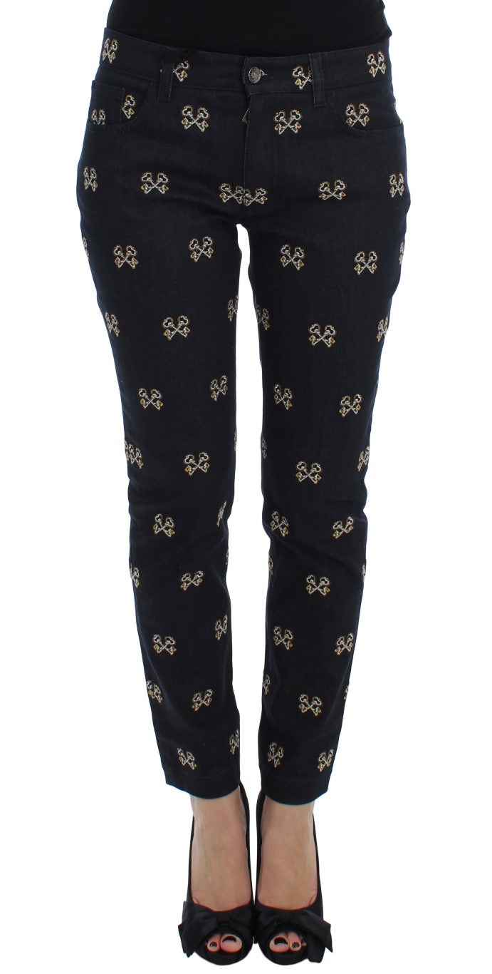 Jean slim brodé élégant Dolce &amp; Gabbana