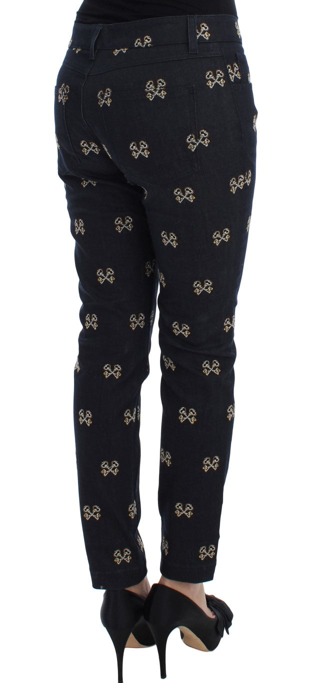 Jean slim brodé élégant Dolce &amp; Gabbana