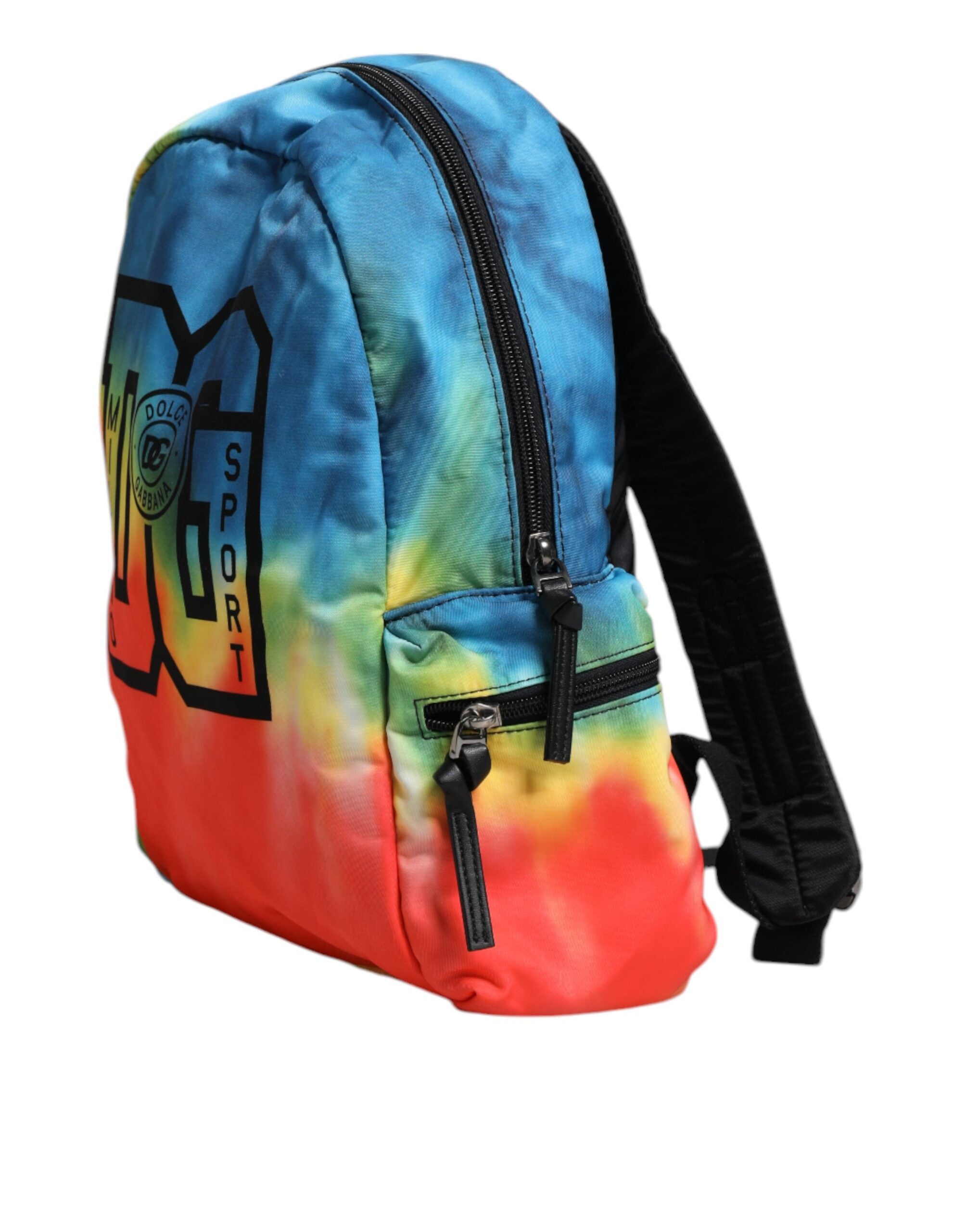 Sac à dos Dolce &amp; Gabbana multicolore en nylon tie-dye avec logo imprimé pour enfant