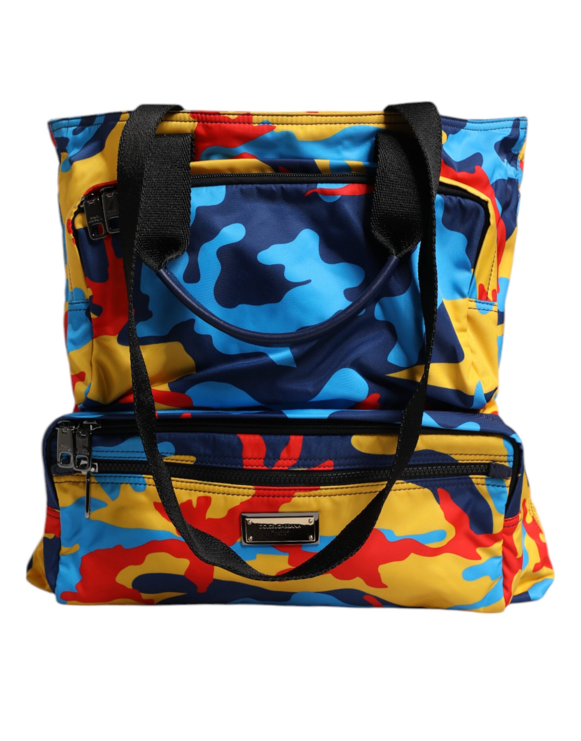 Dolce &amp; Gabbana – Mehrfarbige Einkaufstasche aus Nylon mit Camouflage-Muster