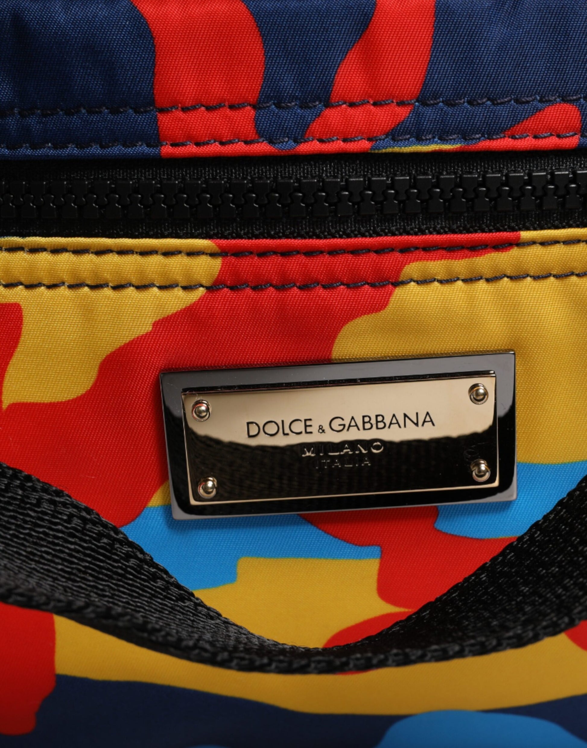 Dolce &amp; Gabbana – Mehrfarbige Einkaufstasche aus Nylon mit Camouflage-Muster