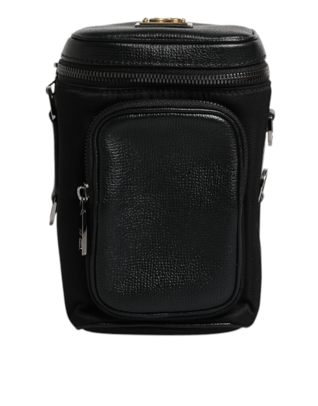Sac bandoulière en cuir noir avec logo Dolce &amp; Gabbana