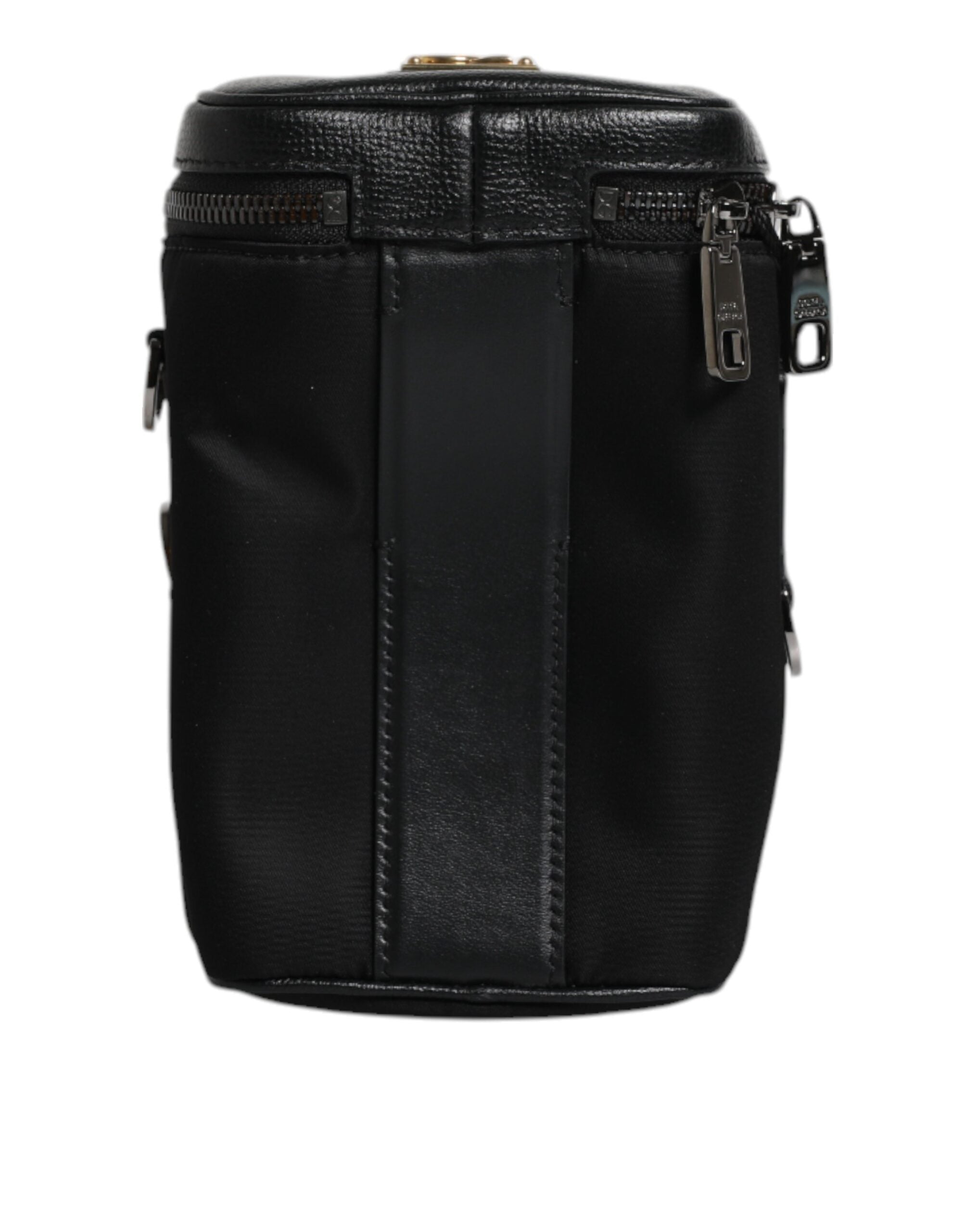 Sac bandoulière en cuir noir avec logo Dolce &amp; Gabbana