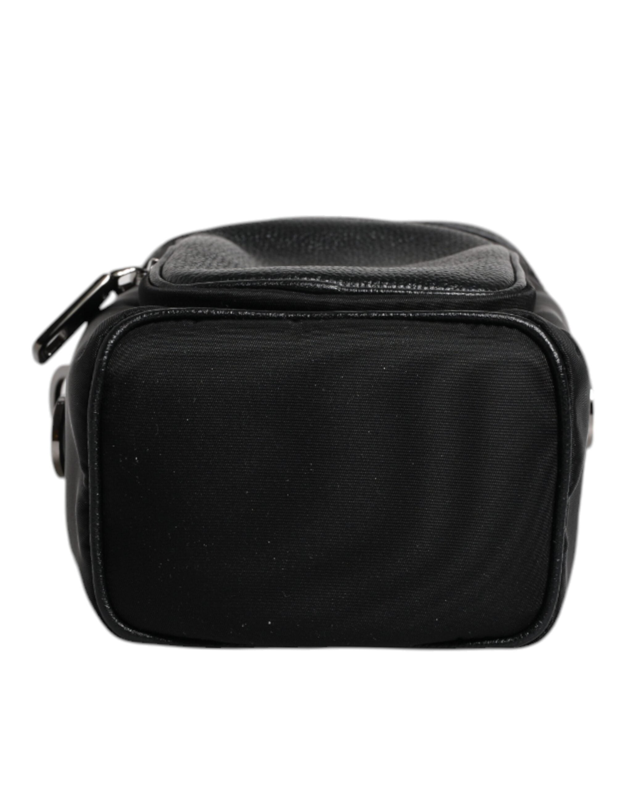 Sac bandoulière en cuir noir avec logo Dolce &amp; Gabbana