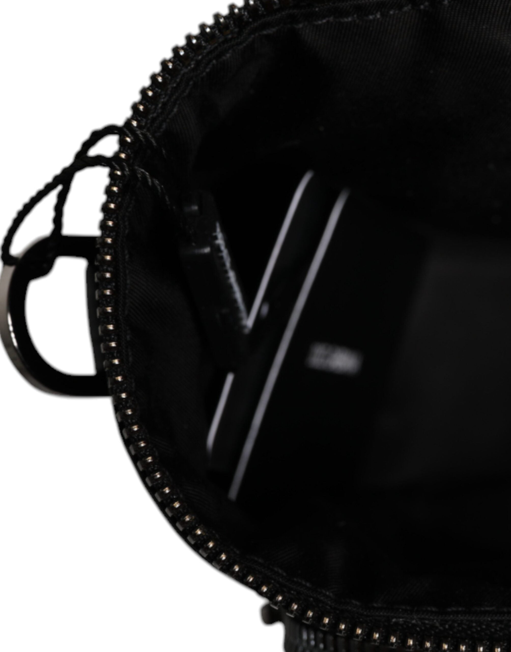 Sac bandoulière en cuir noir avec logo Dolce &amp; Gabbana