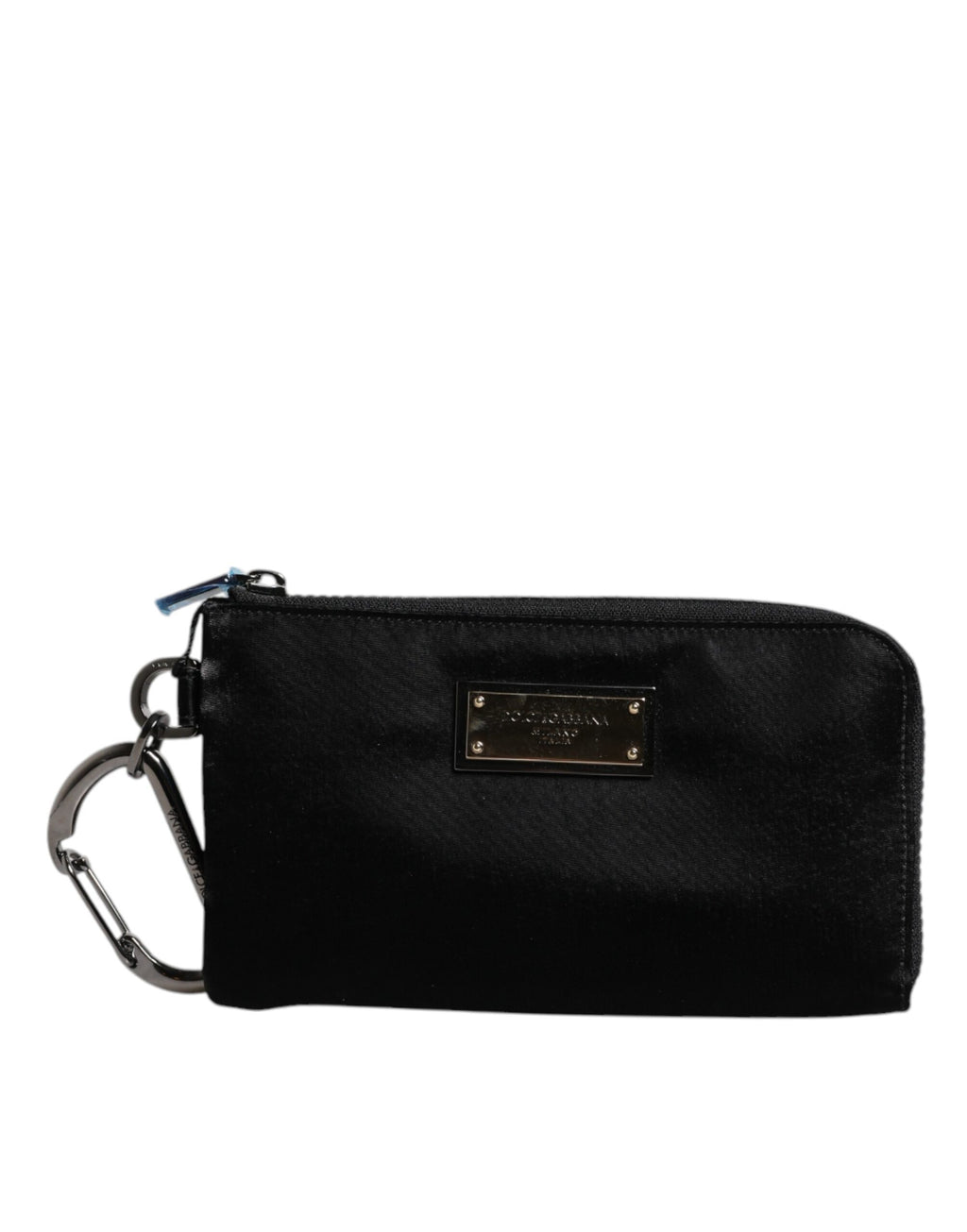 Pochette porte-clés Dolce &amp; Gabbana en nylon noir avec logo