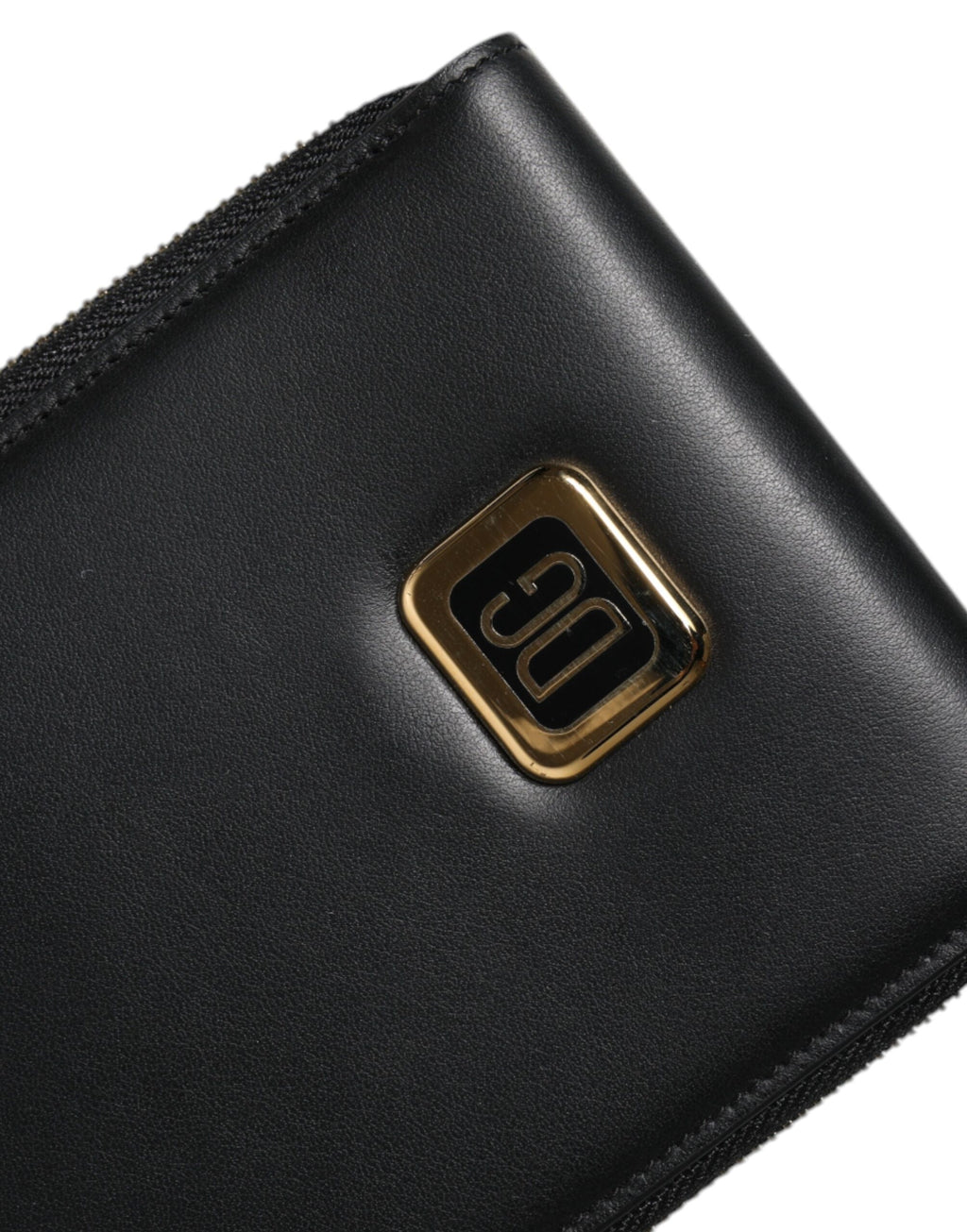 Portefeuille tour de cou en cuir noir Dolce &amp; Gabbana avec plaque logo et porte-cartes