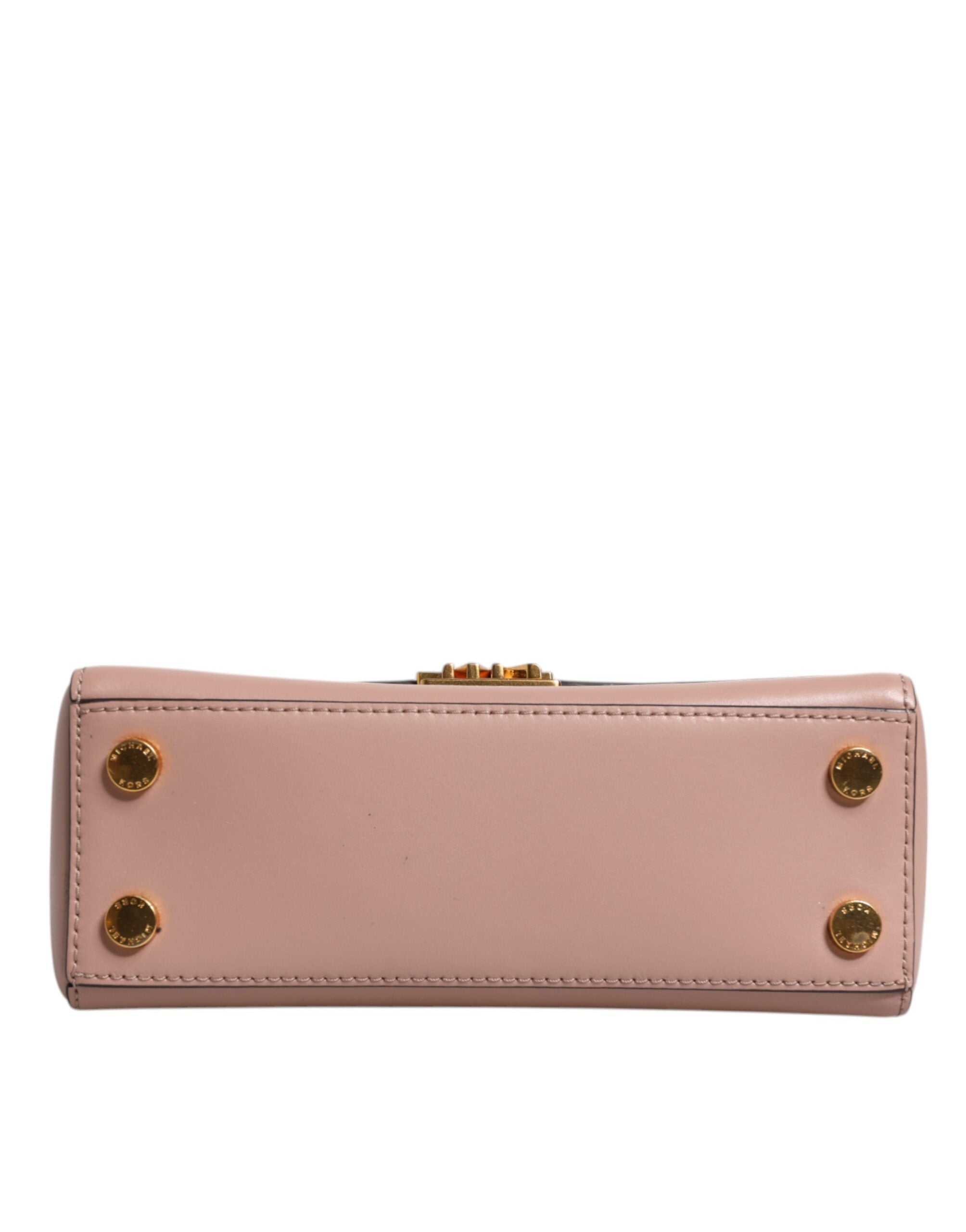 Sac à bandoulière MINDY en cuir rose avec plaque logo Michael Kors