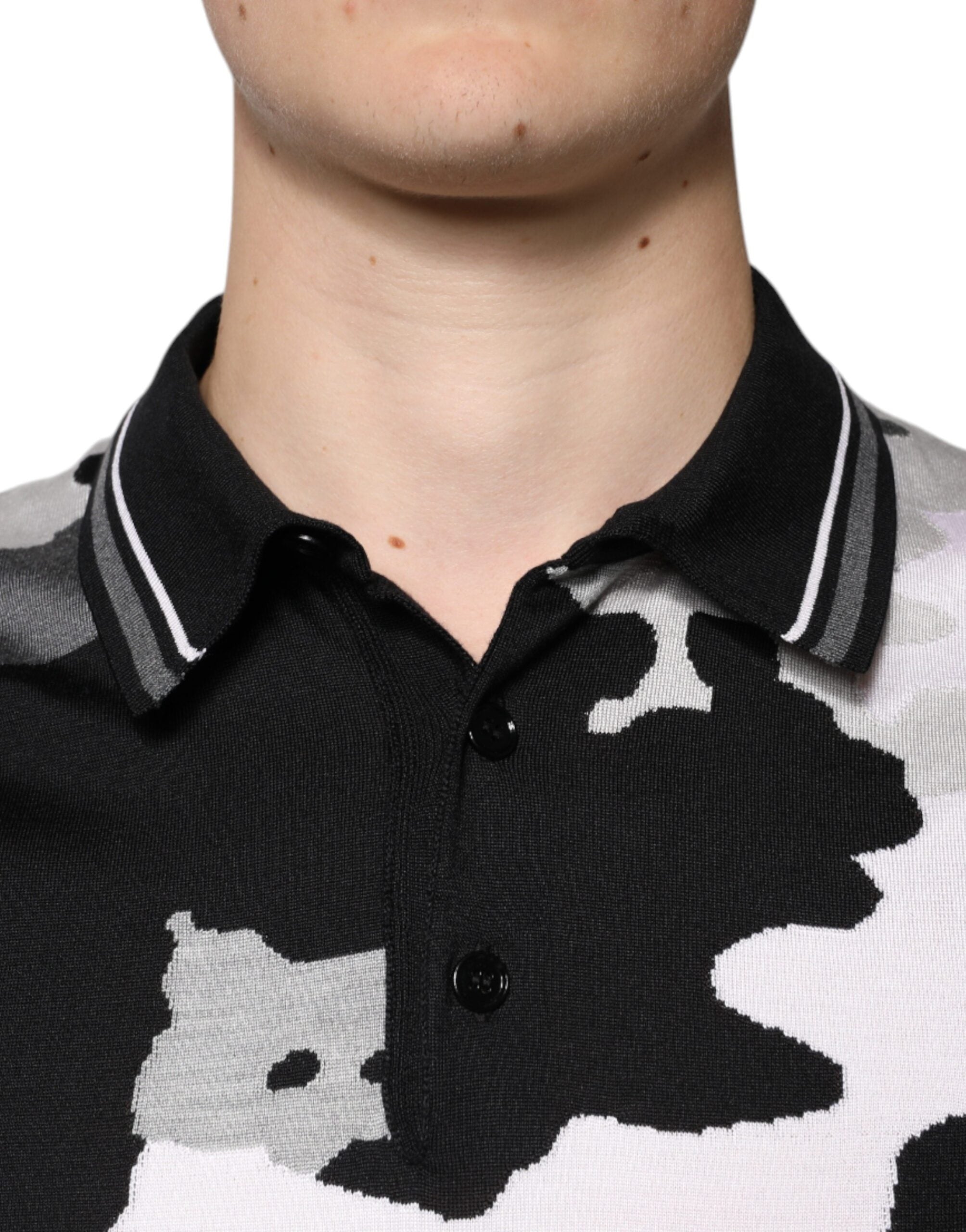 Polo à col camouflage multicolore Dolce &amp; Gabbana