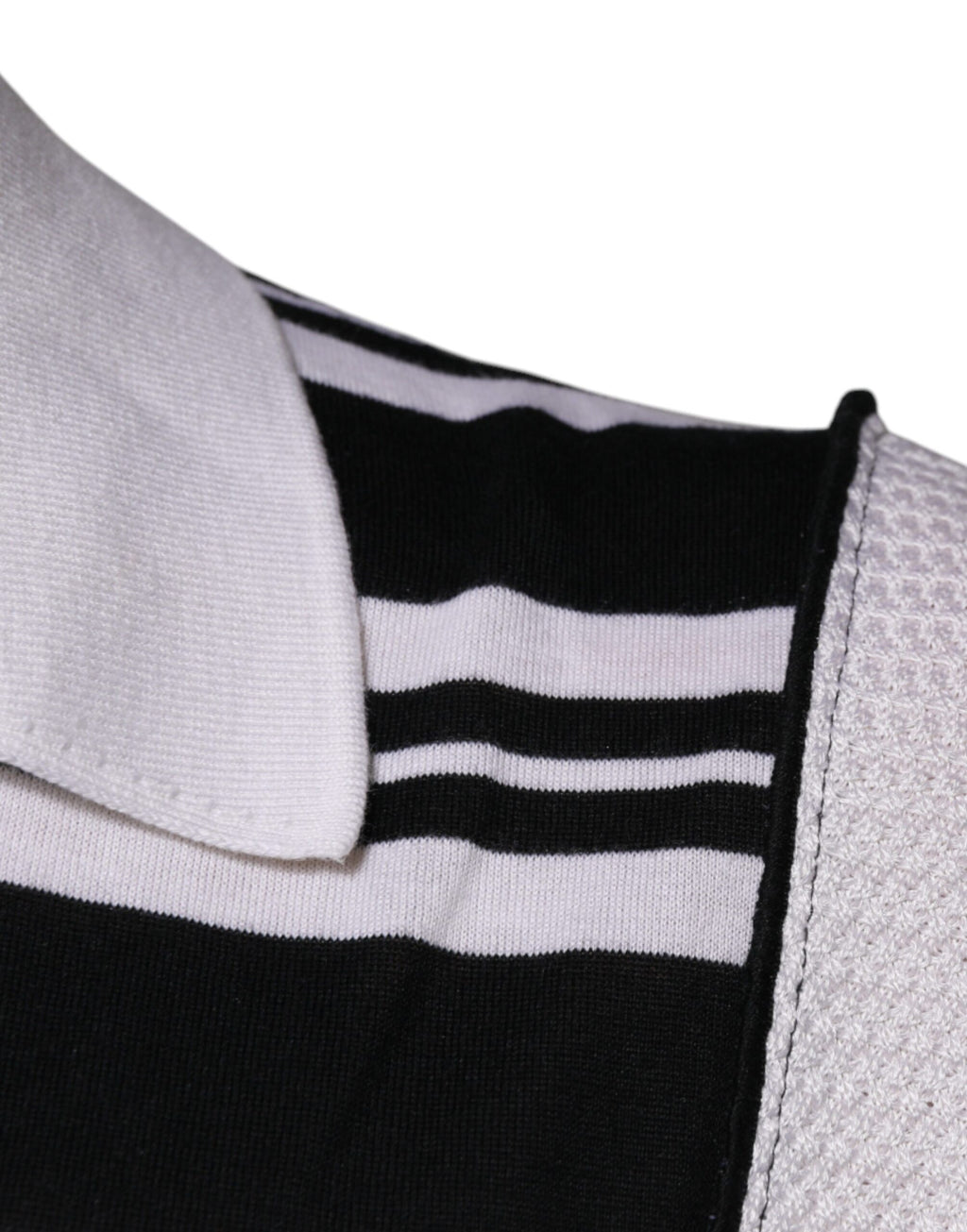 Polo à col et rayures noires et blanches Dolce &amp; Gabbana