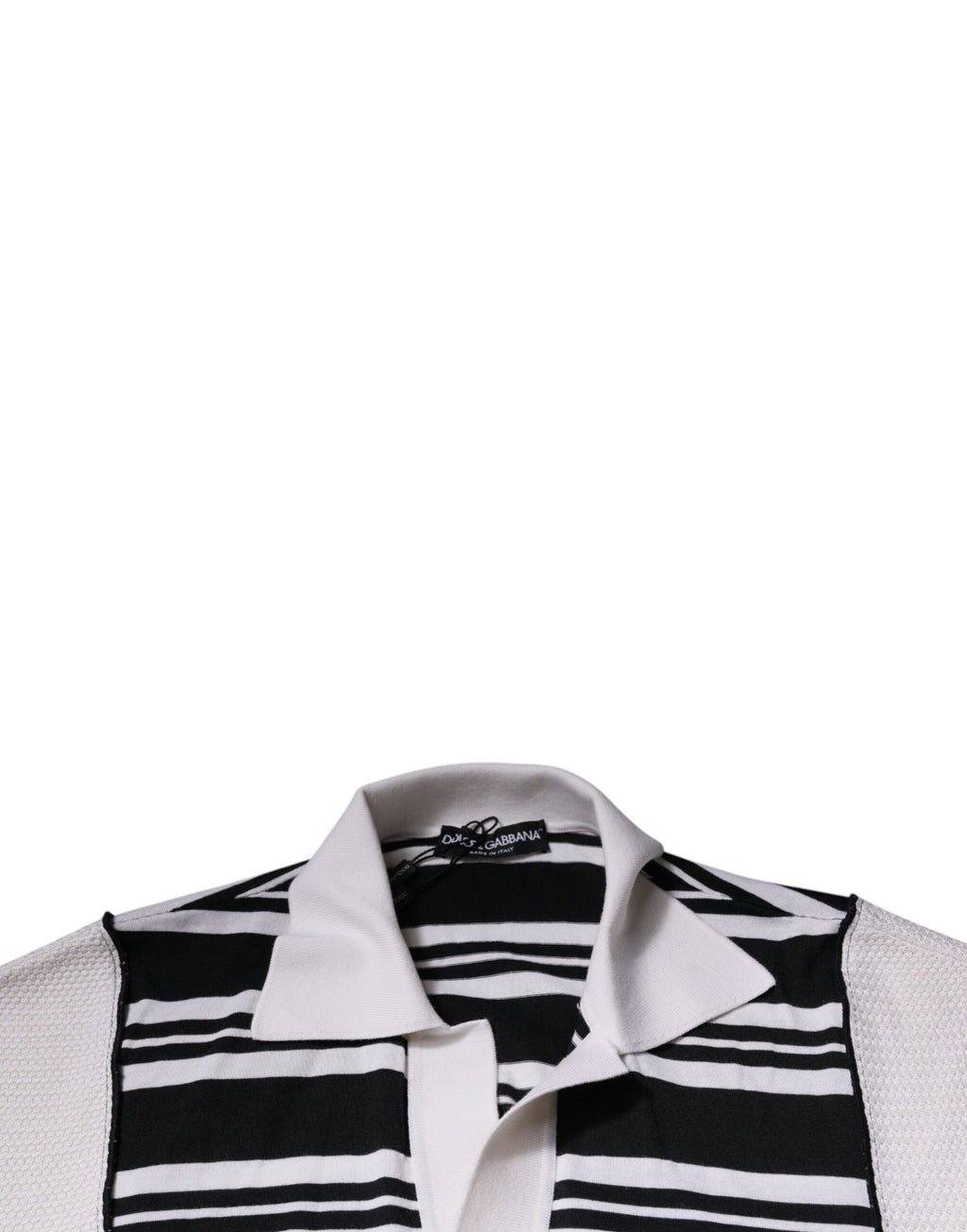 Polo à col et rayures noires et blanches Dolce &amp; Gabbana
