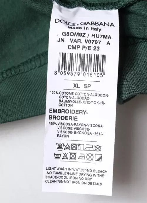 Dolce &amp; Gabbana Grünes ärmelloses Tank-T-Shirt mit Rundhalsausschnitt in DG