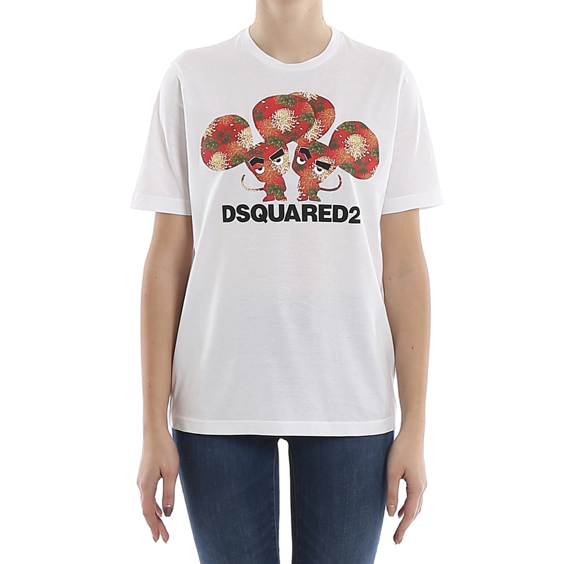 Dsquared2 Cotton Logo T-Shirt - WOMEN CLOTHING - DSQUARED2 - Tluxy New