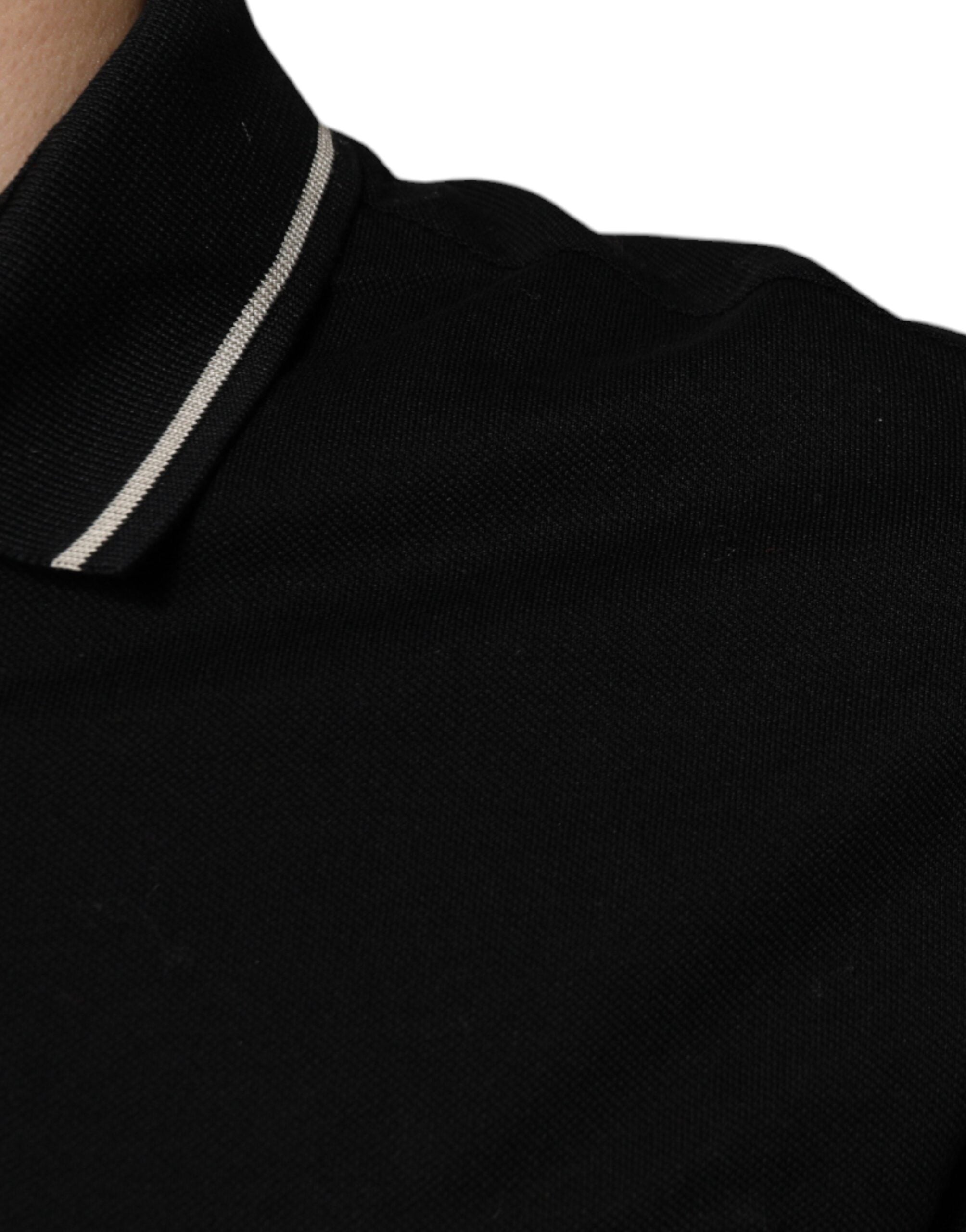 Polo Dolce &amp; Gabbana à manches courtes en coton noir et blanc
