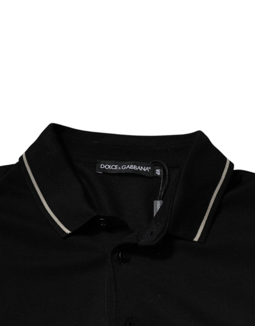 Polo Dolce &amp; Gabbana à manches courtes en coton noir et blanc
