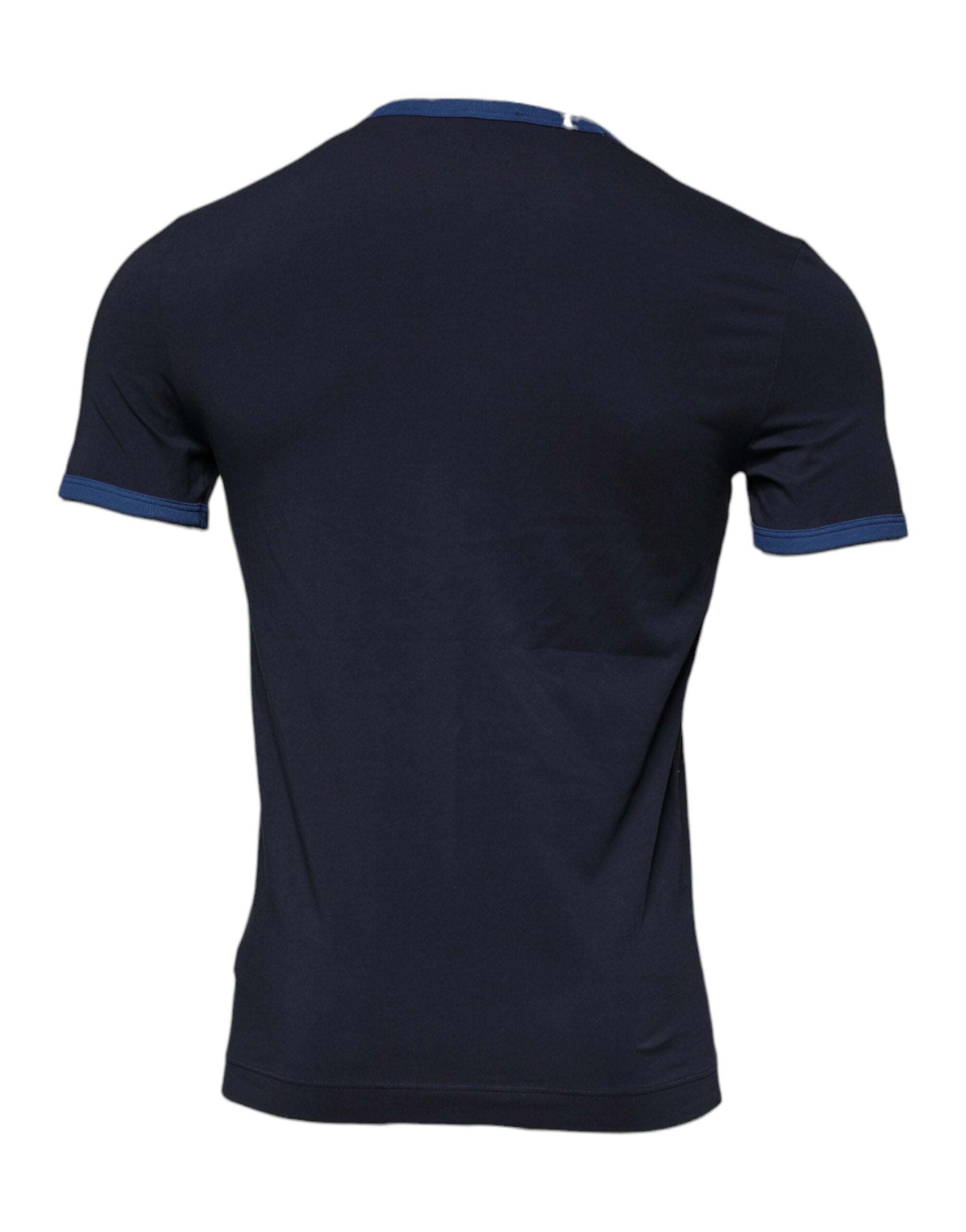T-shirt ras du cou en coton stretch bleu Dolce &amp; Gabbana