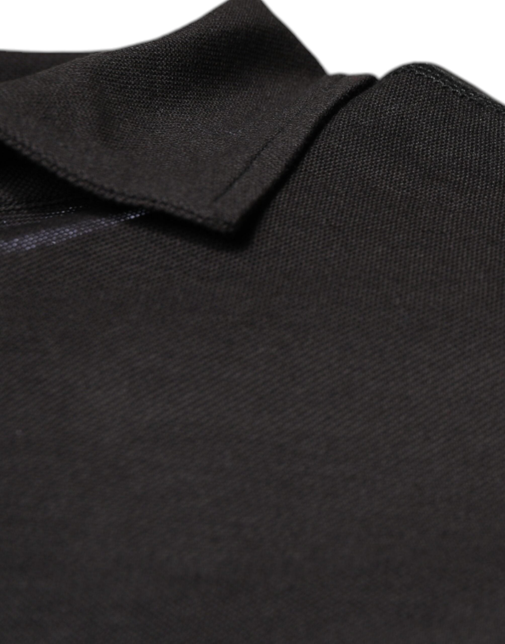 Polo à manches courtes et col gris foncé Dolce &amp; Gabbana