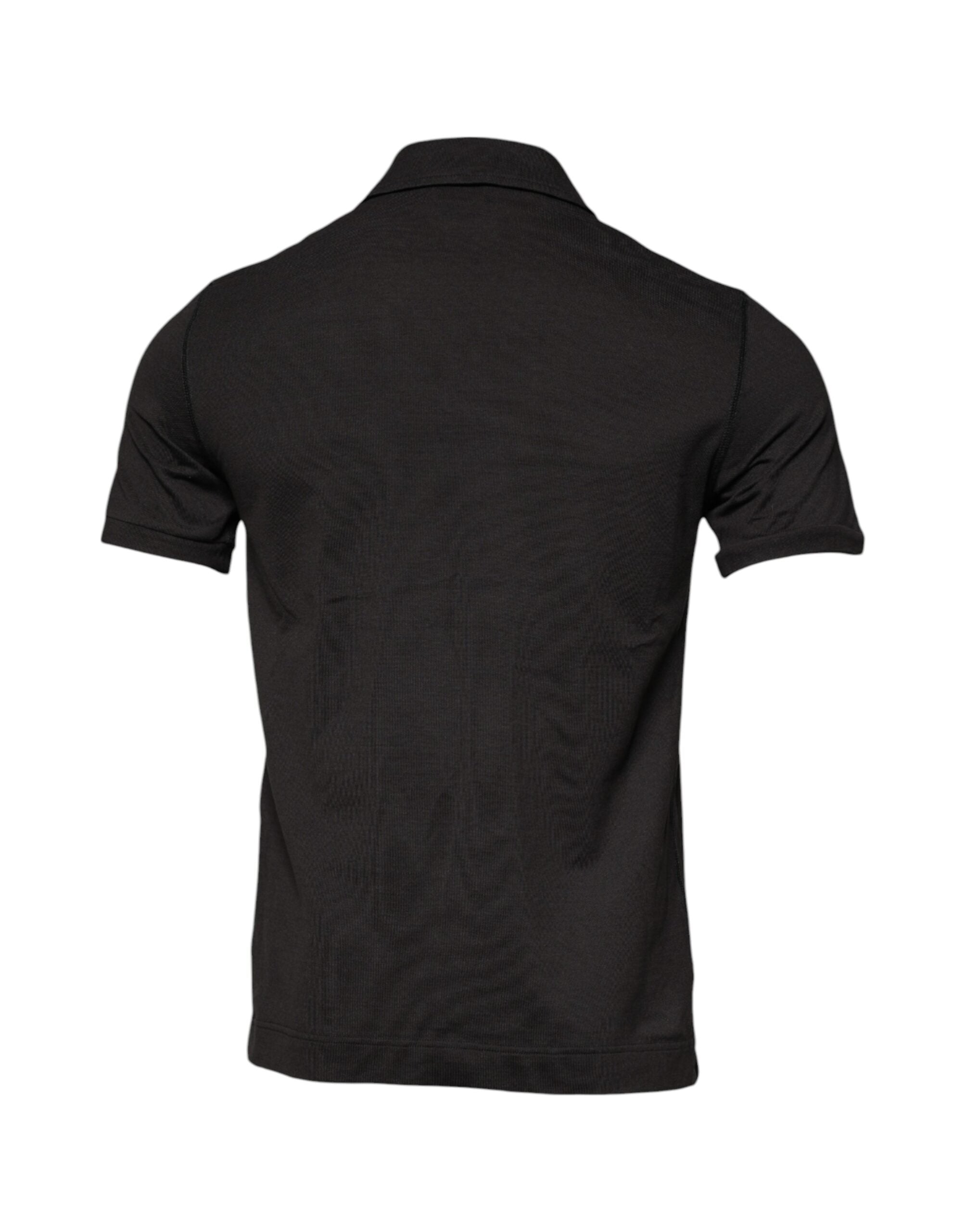 Polo à manches courtes et col gris foncé Dolce &amp; Gabbana