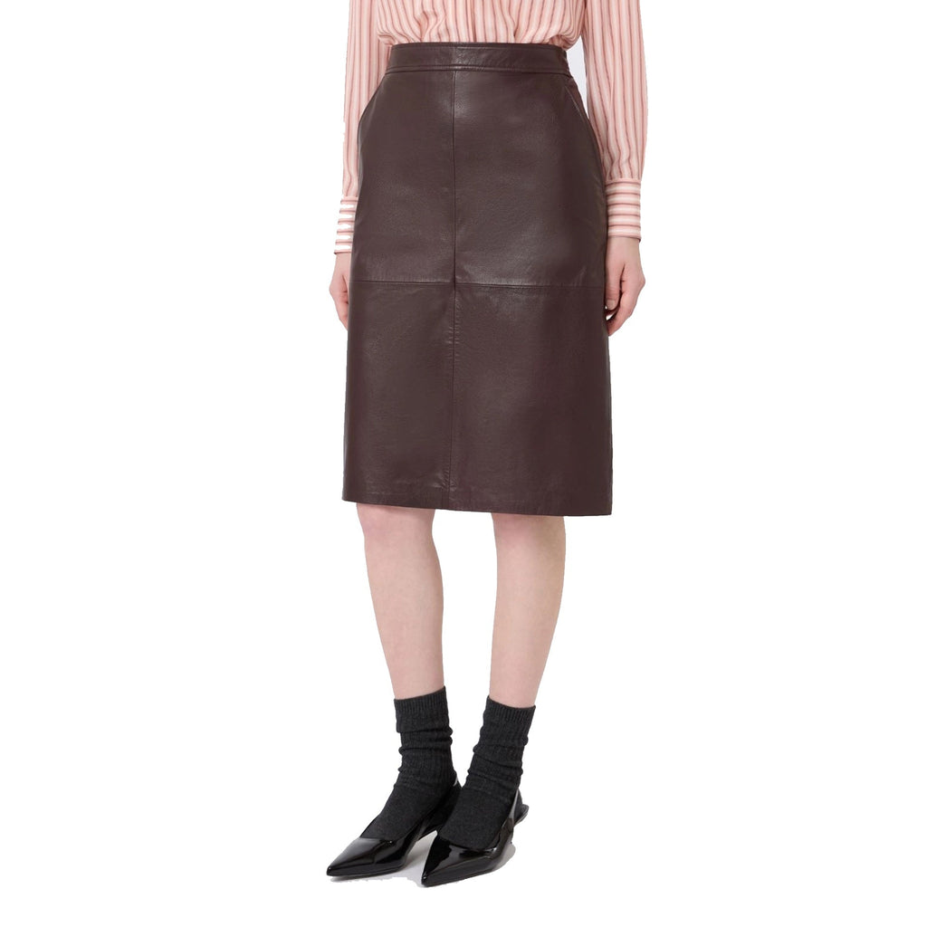 Max Mara Studio Timore Leather Pencil Skirt