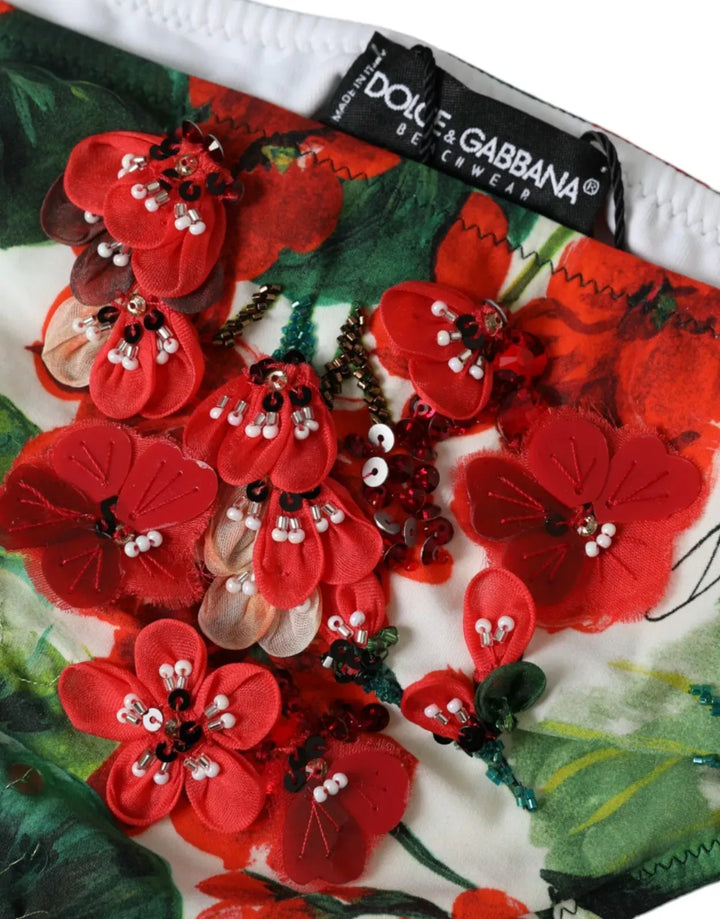 Dolce &amp; Gabbana Mehrfarbiger Geranium Swim Bottom Beachwear Bikini