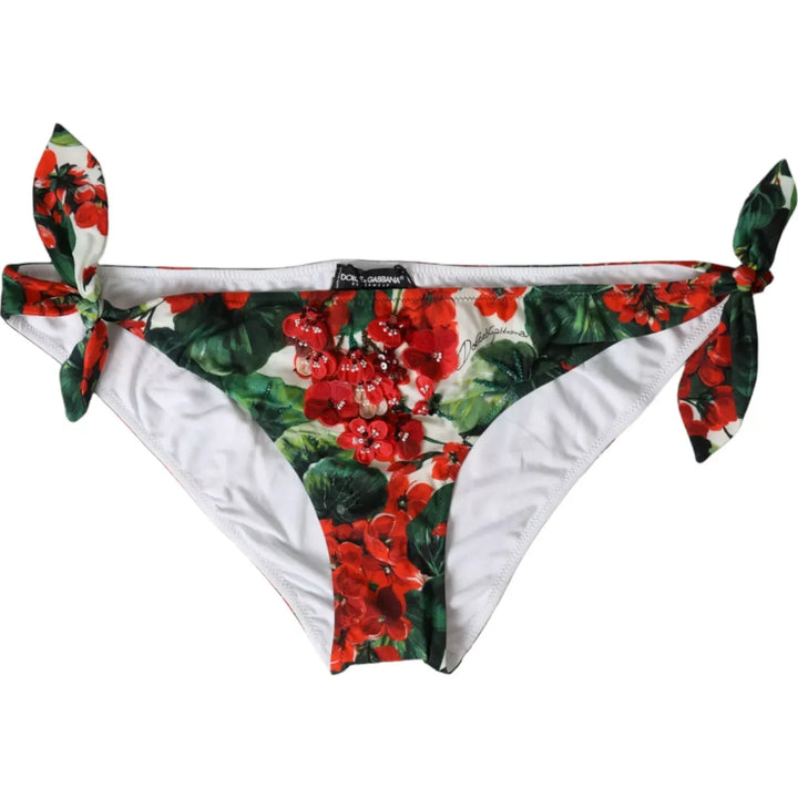 Dolce &amp; Gabbana Mehrfarbiger Geranium Swim Bottom Beachwear Bikini