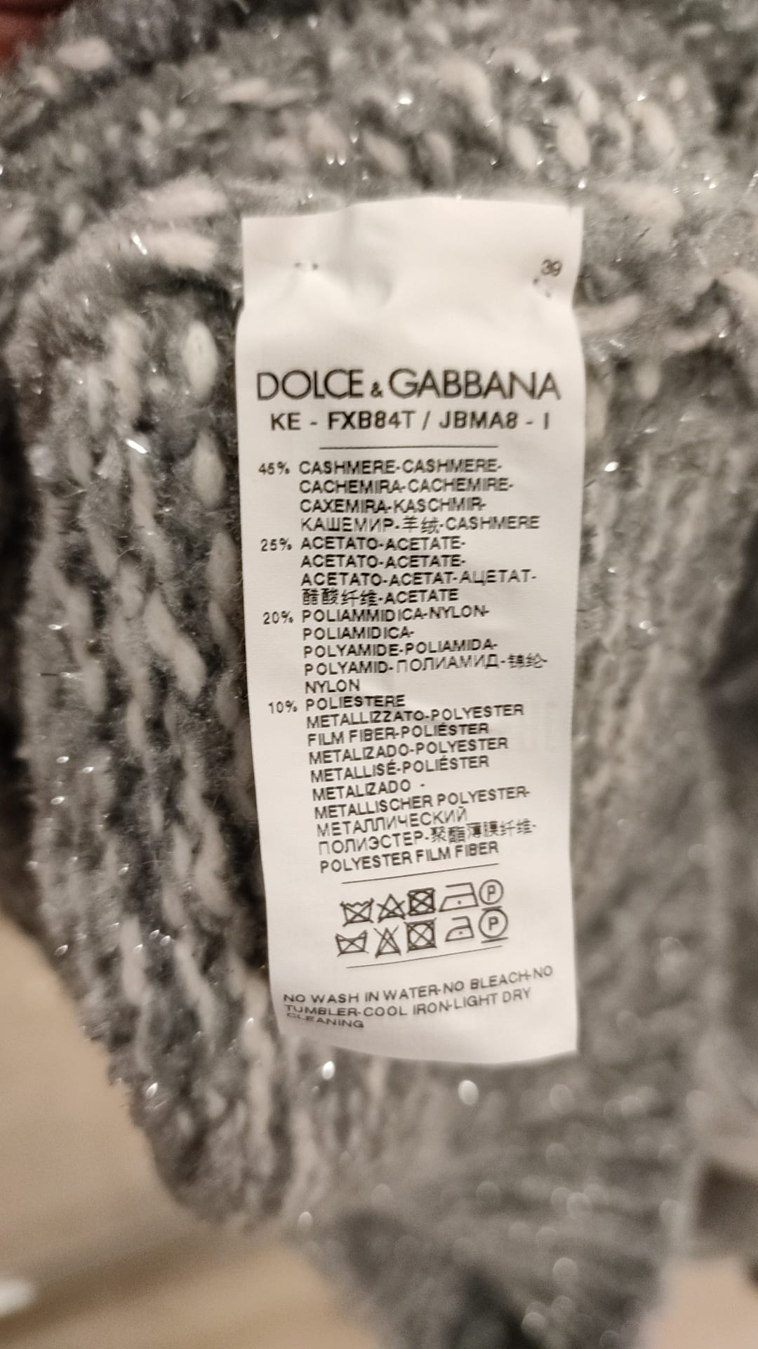 Dolce &amp; Gabbana Eleganter Rollkragenpullover aus grauer Kaschmirmischung