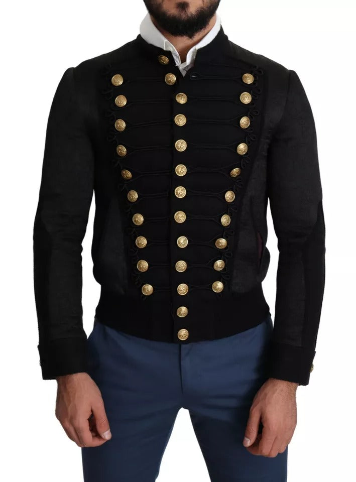 Veste militaire noire ornée de boutons Dolce &amp; Gabbana