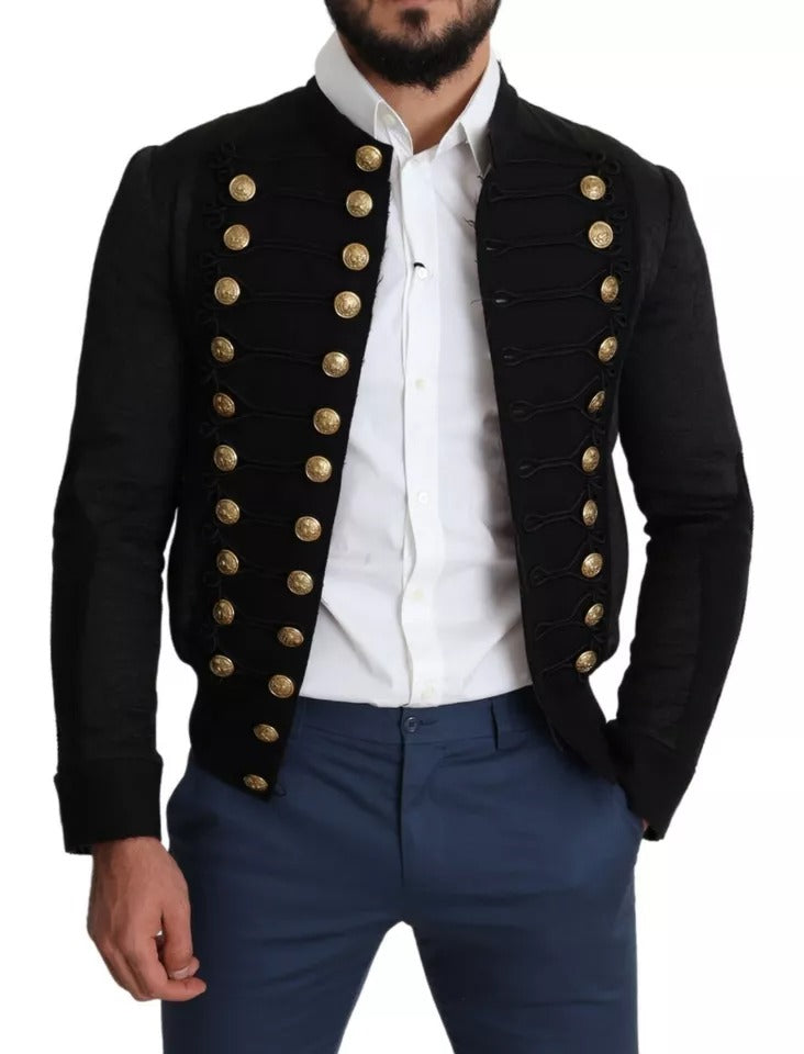 Veste militaire noire ornée de boutons Dolce &amp; Gabbana