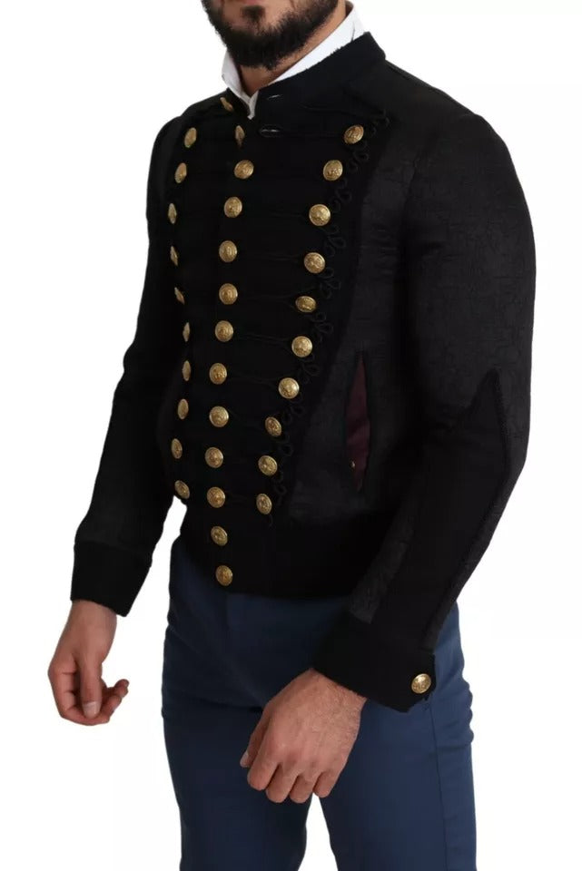 Veste militaire noire ornée de boutons Dolce &amp; Gabbana