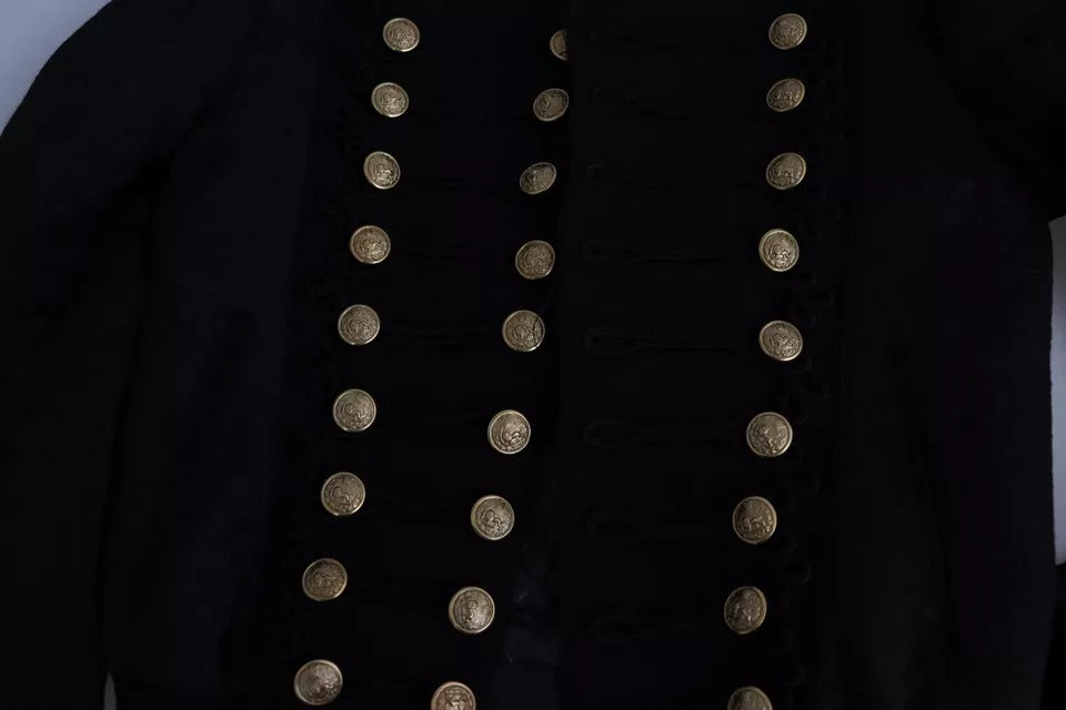 Veste militaire noire ornée de boutons Dolce &amp; Gabbana