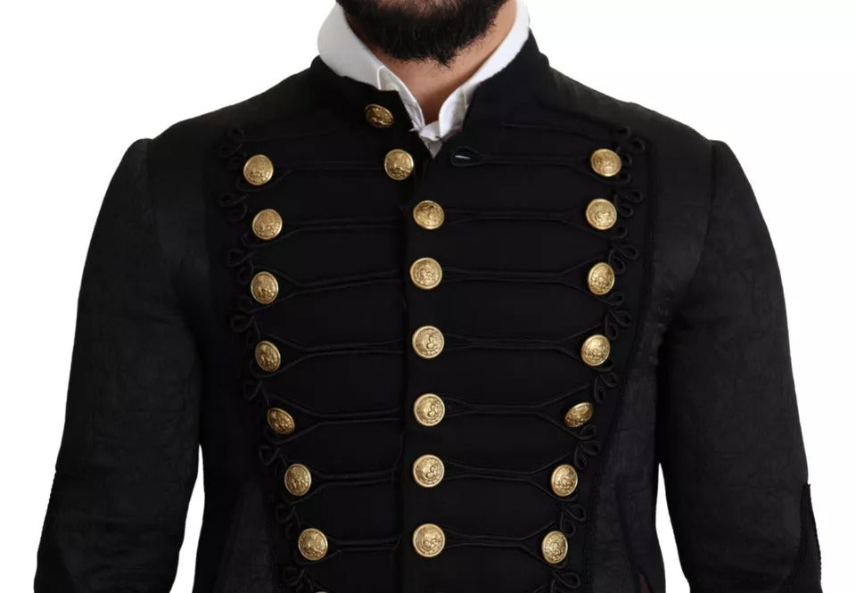 Veste militaire noire ornée de boutons Dolce &amp; Gabbana