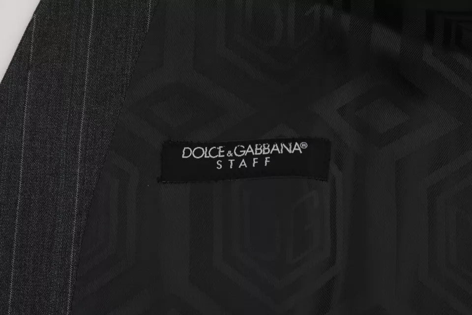 Gilet sans manches en laine stretch grise Dolce &amp; Gabbana