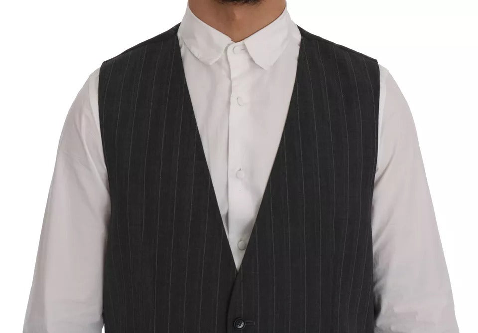 Gilet sans manches en laine stretch grise Dolce &amp; Gabbana