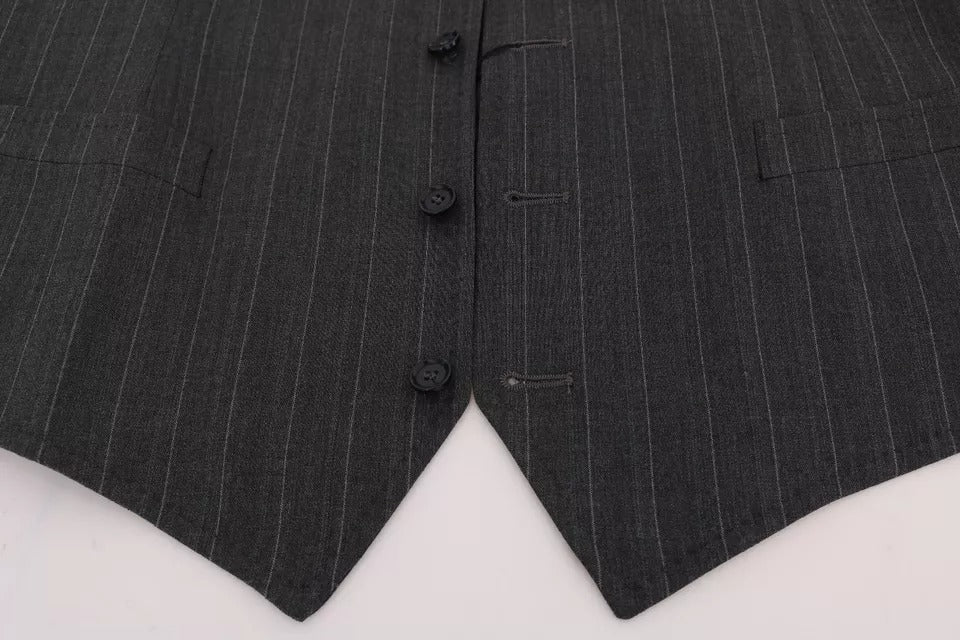Dolce &amp; Gabbana Graue Weste aus Stretchwolle