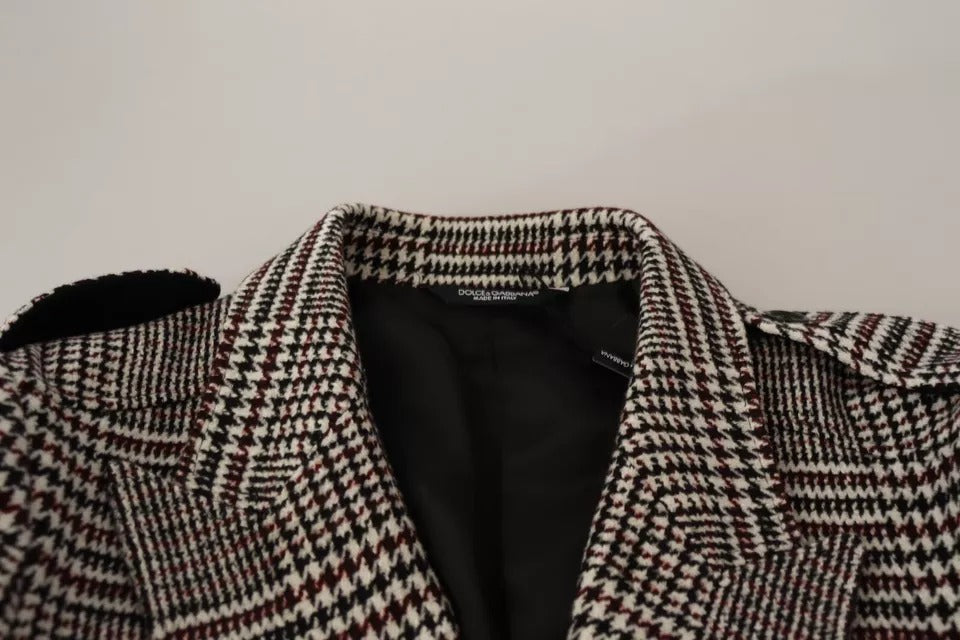 Trench-coat long à carreaux gris Dolce &amp; Gabbana