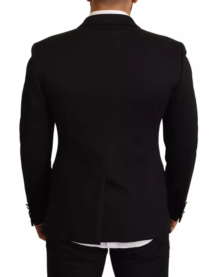 Dolce &amp; Gabbana - Veste blazer slim en coton noir