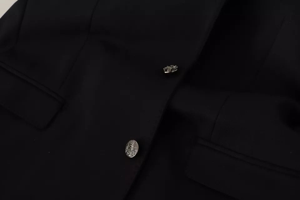 Dolce &amp; Gabbana - Veste blazer slim en coton noir