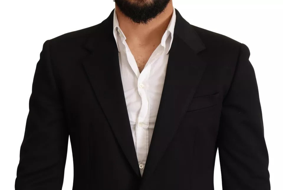 Dolce &amp; Gabbana - Veste blazer slim en coton noir