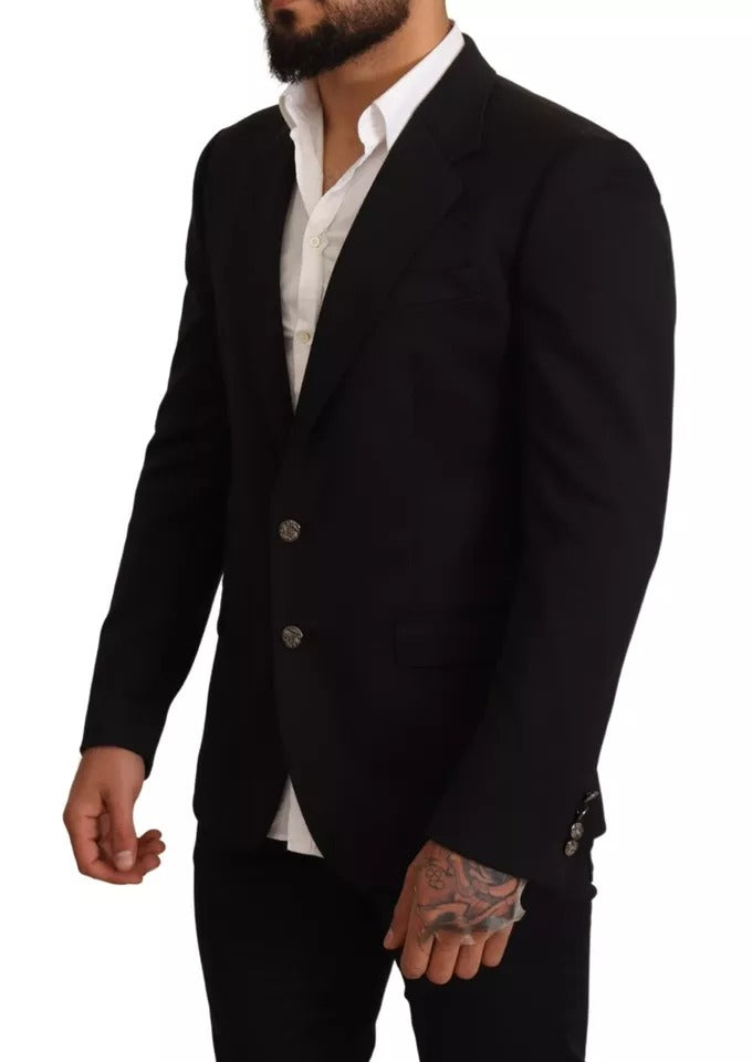 Dolce &amp; Gabbana - Veste blazer slim en coton noir