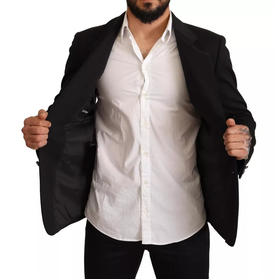Dolce &amp; Gabbana - Veste blazer slim en coton noir