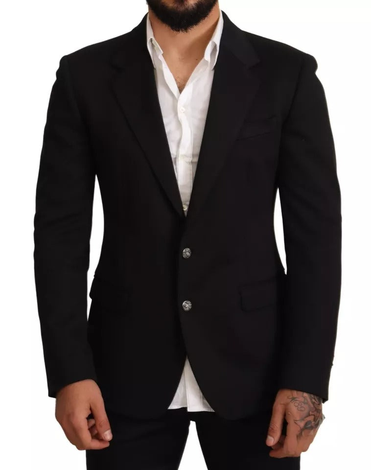 Dolce &amp; Gabbana - Veste blazer slim en coton noir