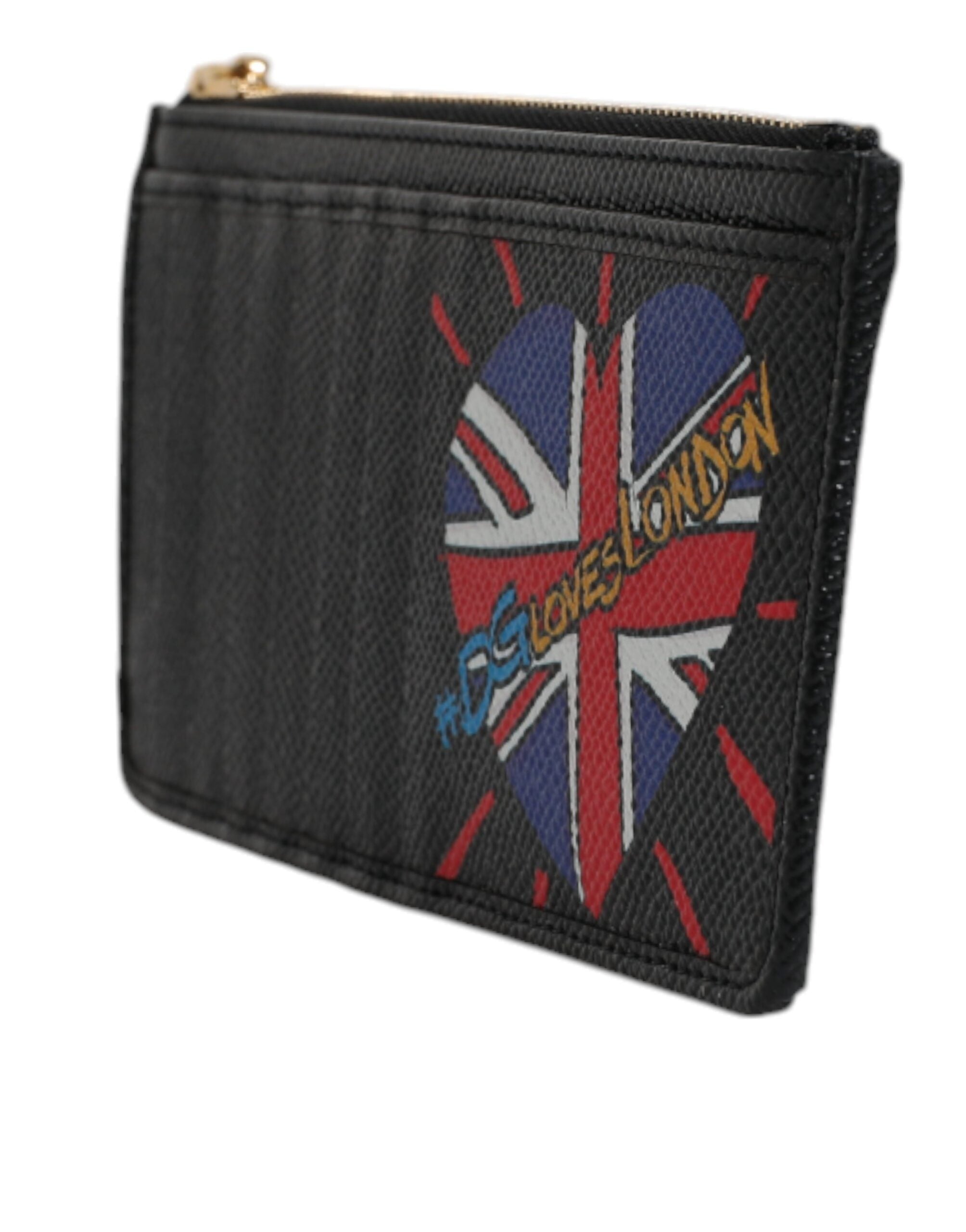 Portefeuille porte-cartes en cuir noir Dolce &amp; Gabbana #DGLovesLondon