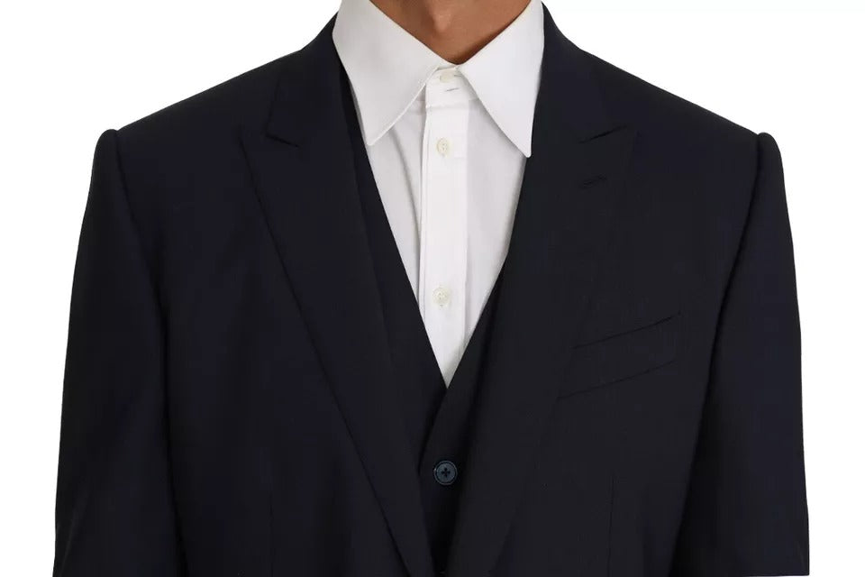 Ensemble blazer et gilet Martini en laine bleue Dolce &amp; Gabbana, 2 pièces