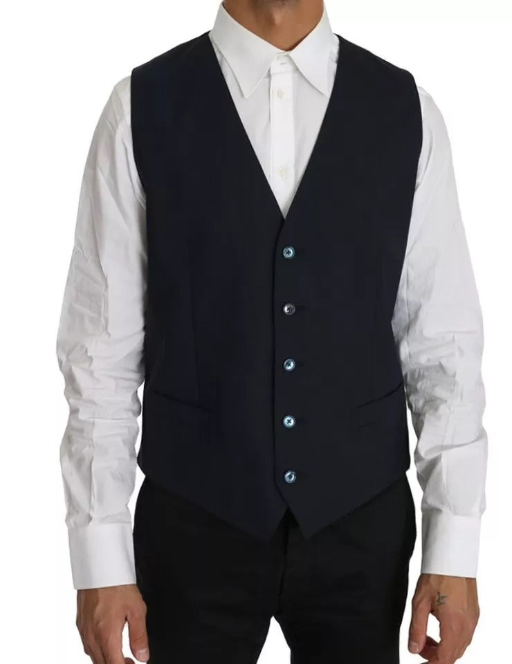 Ensemble blazer et gilet Martini en laine bleue Dolce &amp; Gabbana, 2 pièces