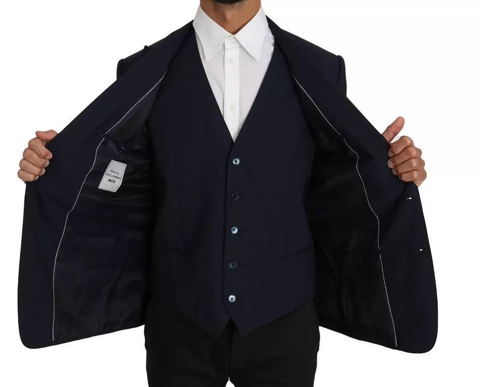 Ensemble blazer et gilet Martini en laine bleue Dolce &amp; Gabbana, 2 pièces