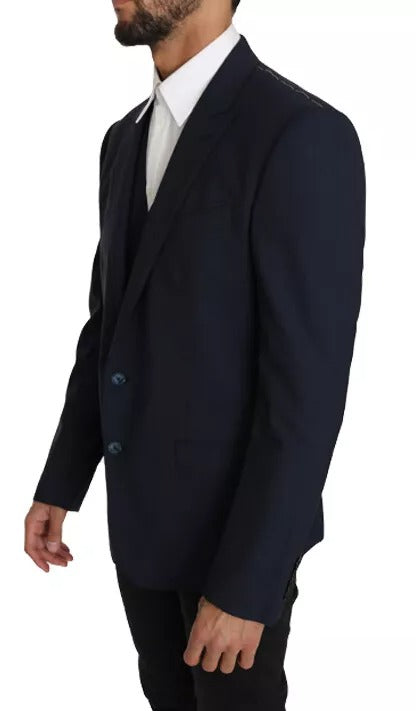 Ensemble blazer et gilet Martini en laine bleue Dolce &amp; Gabbana, 2 pièces