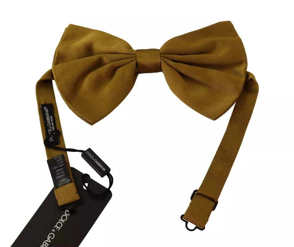 Nœud papillon papillon 100 % soie jaune moutarde Dolce &amp; Gabbana pour homme